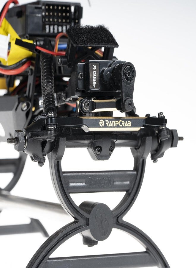 RampCrab RC Steering Links for SCX24 AX24, Brass High-Tightening Rod Tie Link for 1/24 RC Crawler Axial SCX24 AX24 Bronco Deadbolt JLU B-17 Gladiator C10, RC Crawler Car Upgrade Parts, Black Coating - Image 5